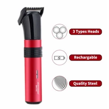 Новая 3 головки в 1 Мужская перезаряжаемая электрическая Беспроводная Машинка для стрижки волос Резак для волос беспроводной триммер для бороды для резки