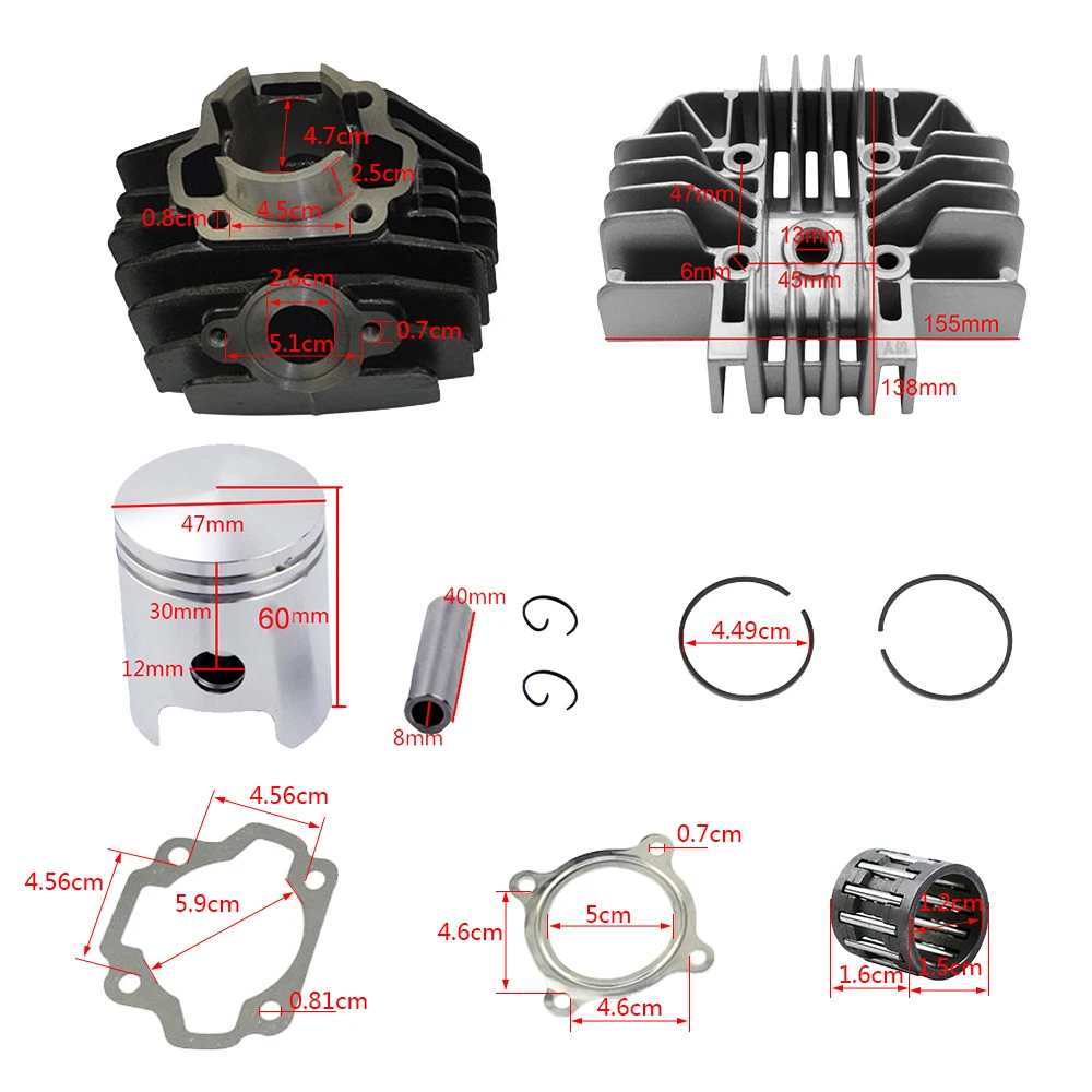 11 шт./компл. для Yamaha PEEWEE PW80 PY80 PW 80 Байк цилиндр поршневых колец Комплект прокладок