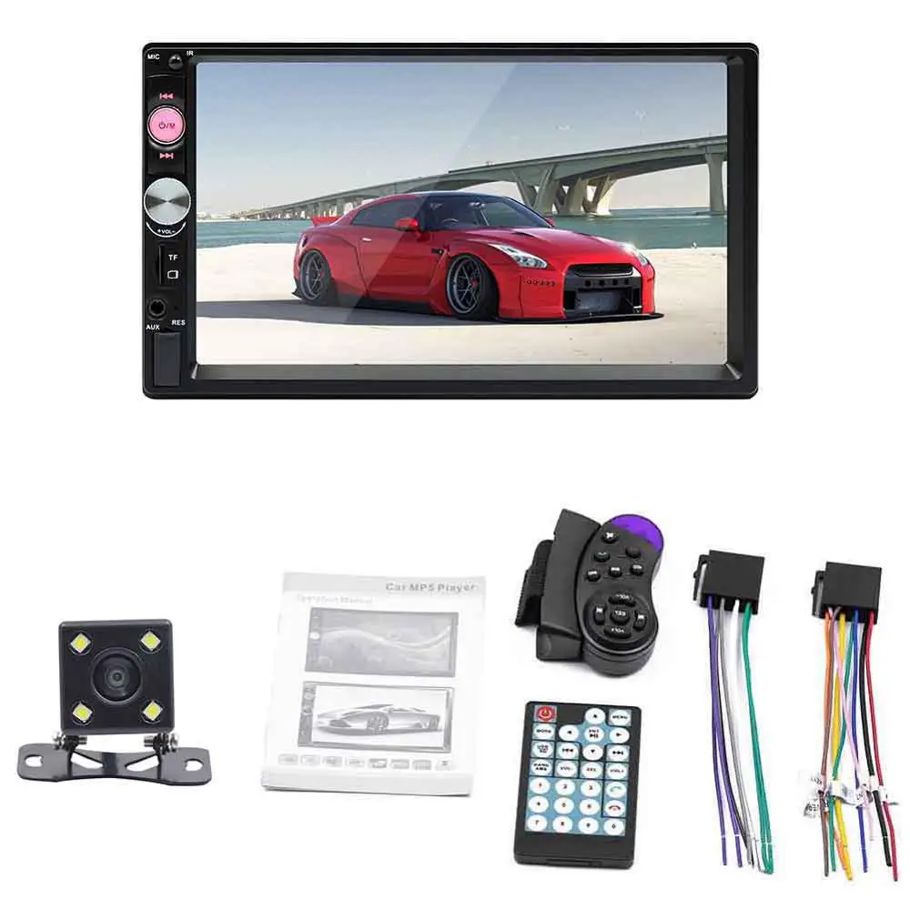 

7023B 7 Inch Car Stereo MP5 Player Bluetooth USB TF Card Radio Remote Control Supporting Reversing Image Video Output