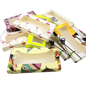 

NEW Cartoon 50pcs Packing box for eyelash blank eyelashes package Multicolor paper box Eyelashes DIY flash packing box makeup
