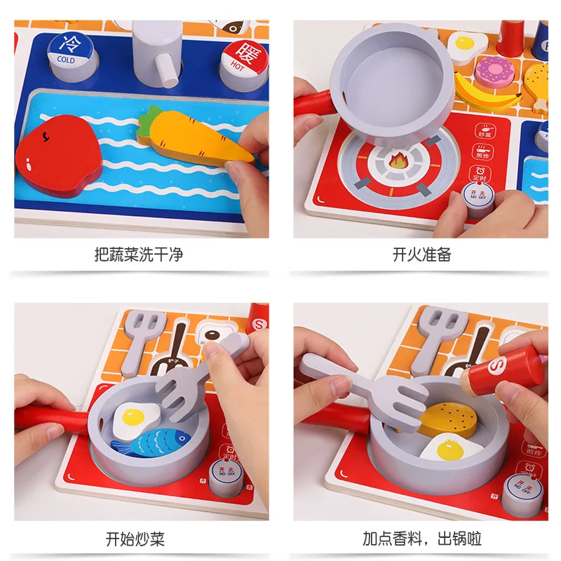 Kawaii Моделирование Кухонные Игрушки Детские деревянные Моделирование еда приготовления пищи ролевые игры раннее образование игрушка для детей подарок