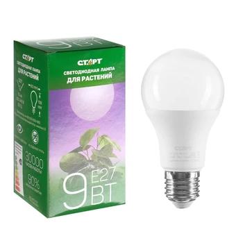 

LED lamp for plants "Start", A60, 9 W, E27, 220 V 4822357