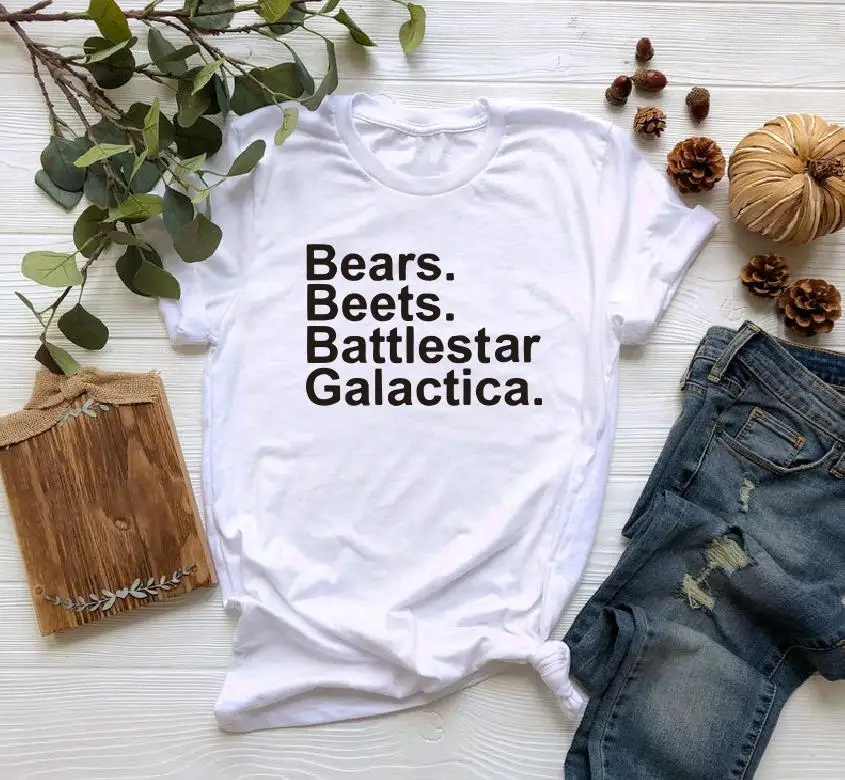 Beets battlestar Galactica футболка Dwight Schrute Farms Повседневная Женская хлопковая модная футболка с коротким рукавом Прямая поставка