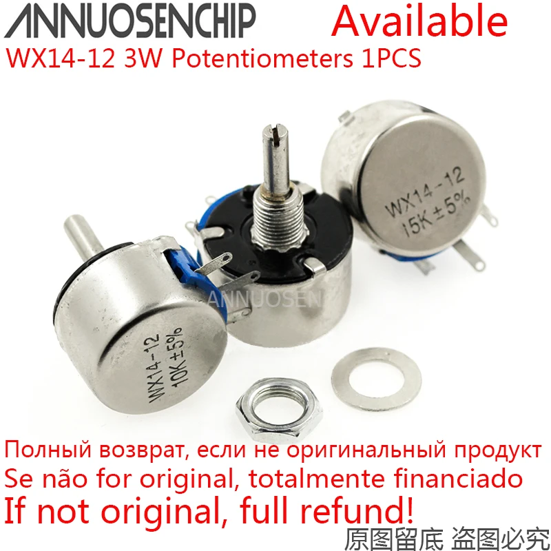 WX14-12 3 Вт проволочные потенциометры 100 220 470 Европа 1K 10K 20K 22K 56R 100R 220R 470R 2 K 4 7 2K2 3K3 4K7 WX14