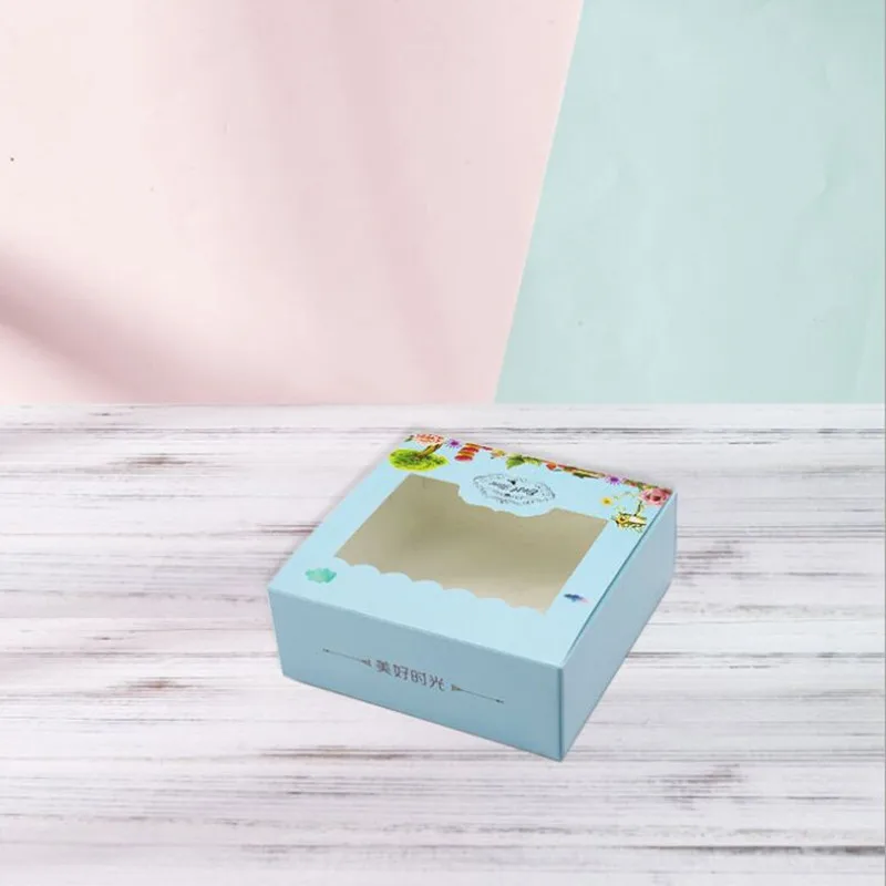 Стиль 13,5x7x4 см happy time bule коробка для печенья с прозрачным окном 10 шт./лот коробки для конфет для торта вечерние коробки для гостей