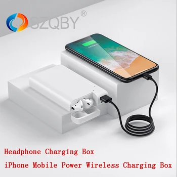 

2 in 1 Power Bank for AirPords 1/2 Generation 10000mAh Headphone Charging Box iPhone Mobile Power Wireless Charging Box