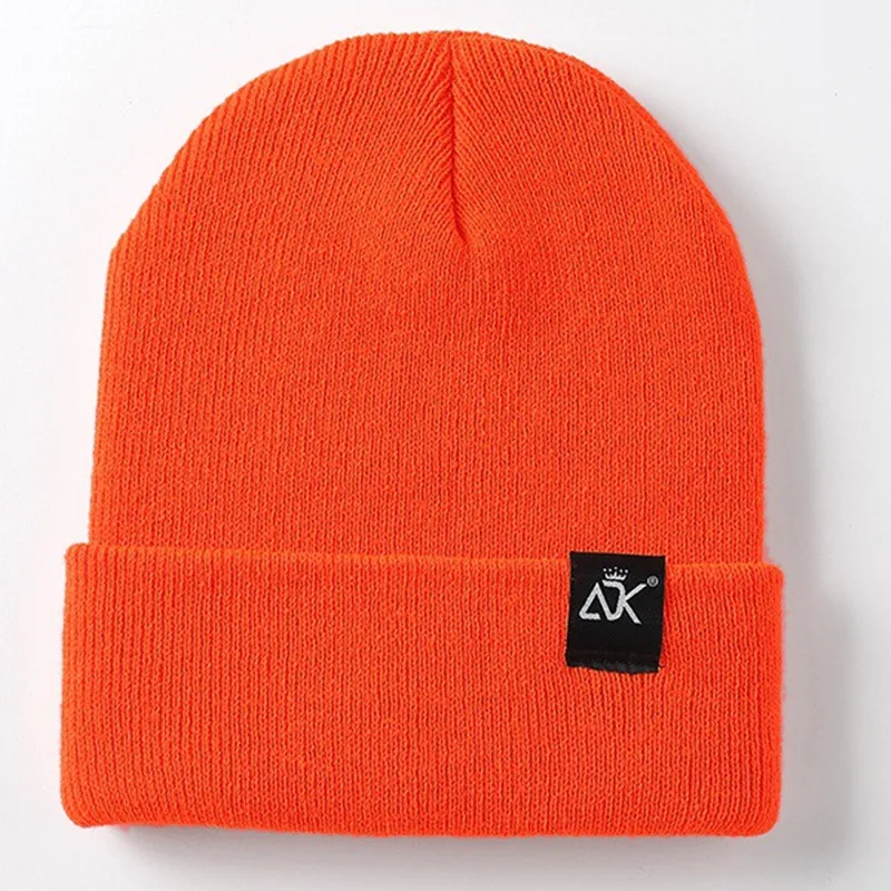 Solid Color ADK Standard Knitted Hat 238 Flat Needle Crimping Versatile Wool Hat Pullover Hat 