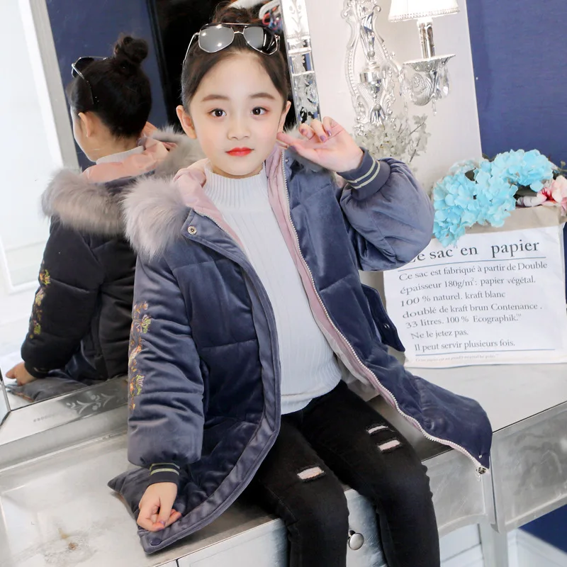 

Childrenswear Girls 2019 New Style Children Winter Cotton-padded Jacket Winter Coat Big Boy Cotton Coat Mid-length Thick Cotton-