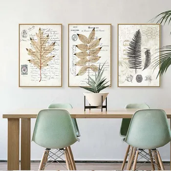

Wall Art Poster Print Canvas Nordic Home Decoration Painting Picture oil Unframed Drawings Brown leaves Office Wall paingtings