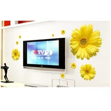 Напрямую от производителя AM023 ромашки желтые настенные наклейки оптом три поколения съемные