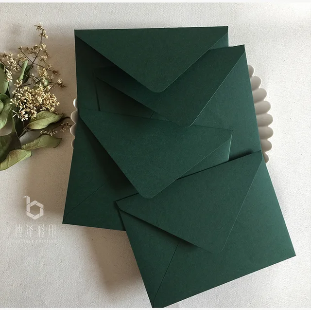 Green Vintage Envelopes With Japanese Gauze Pattern Set Of 5 For Blank  Invitation Card, 14cm X 19cm From Paronas, $13.65