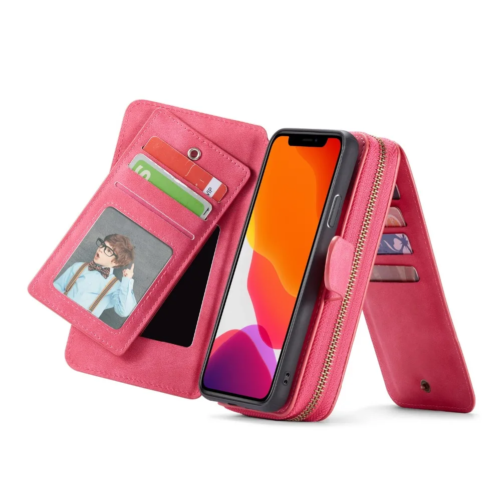 Съемный кошелек на молнии, Магнитный кожаный чехол для iphone 11/iphone 11 Pro/iphone 11 Pro Max