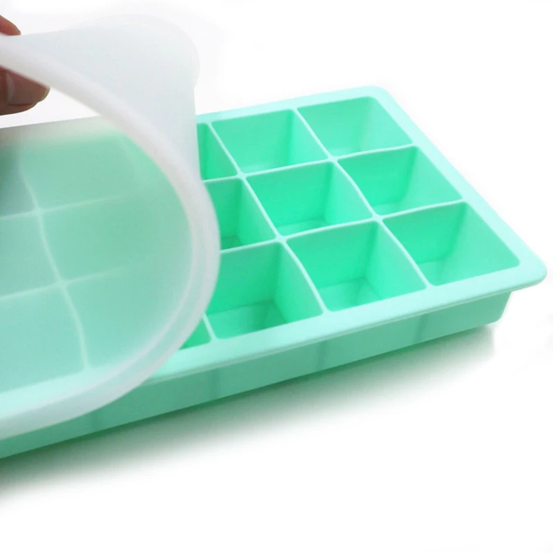 15 Cavity Ice Cube Tray Box With Lid Cover Drink Jelly Freezer Mould Maker Kitchen Tools DIY Homemade | Дом и сад