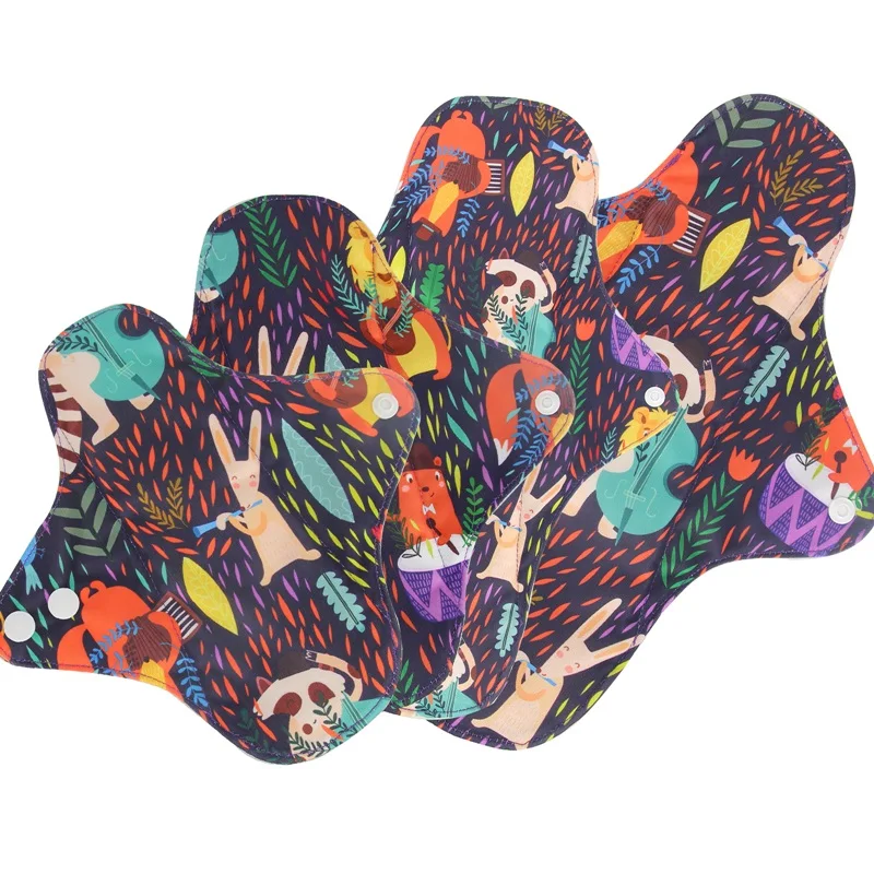 4PCS Women Sanitary Napkin Cloth Reusable Sanitary Pads Heavy Washable Pads Bamboo Towel Mestrual Dropshipping