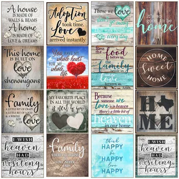 

Round full diamond English letters 5D diamond painting "love home" art DIY diamond embroidery kit home decoration