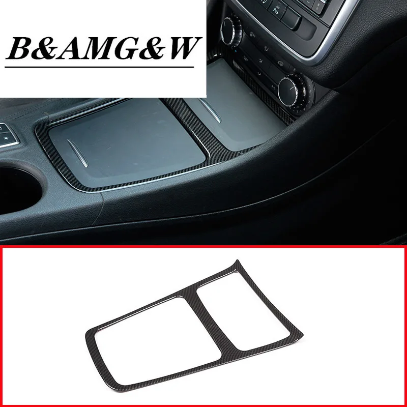 

Carbon Fiber Chrome Interior Center Storage Box Trim Ashtray Frame For Mercedes Benz CLA GLA A Class W117 C117 W176 2013-2018