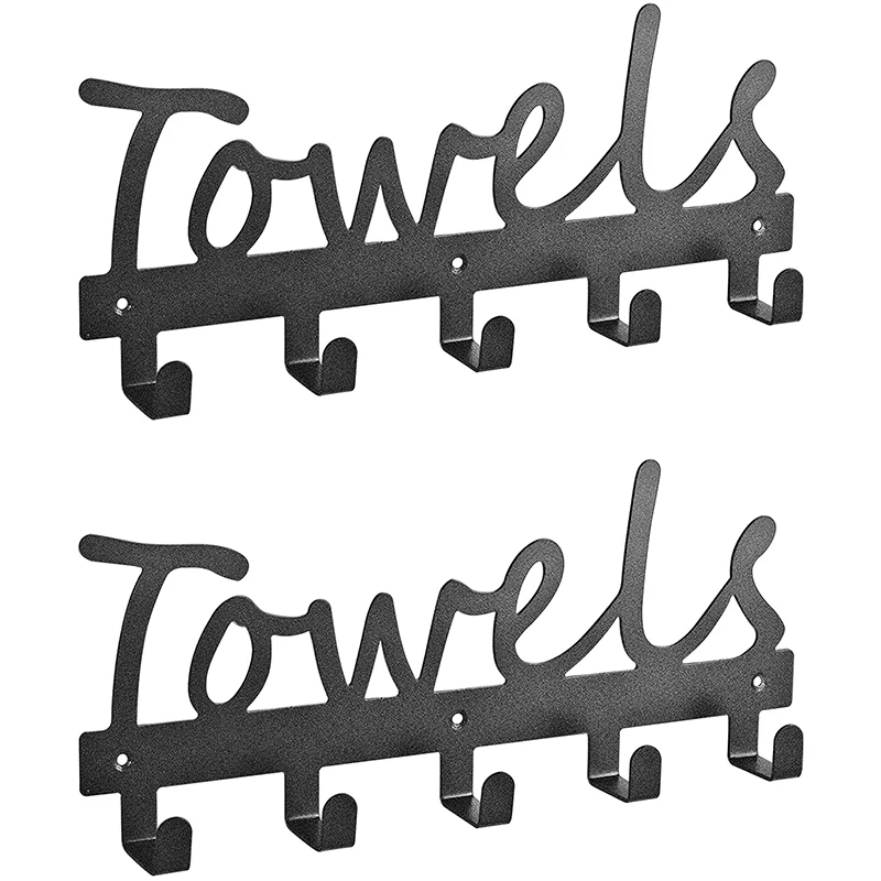 2 Pcs Bath Towel Racks Holder Decorative Organizer Wall Mount Hooks For Storage Of Washcloths Robe | Дом и - Цена: 