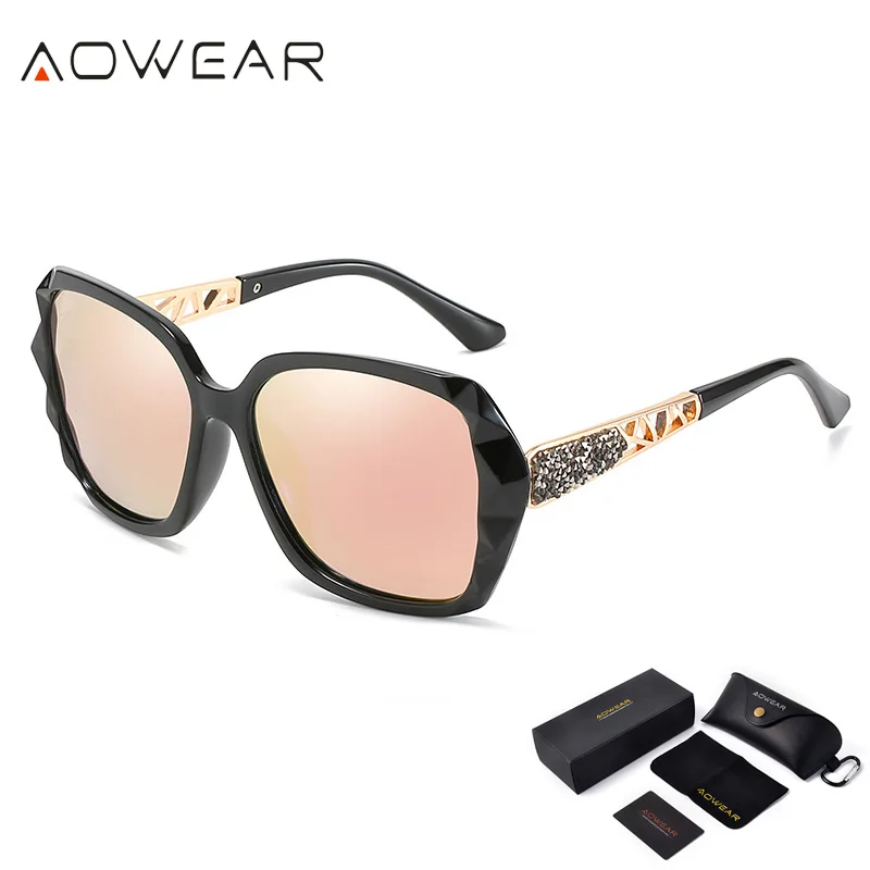 big sunglasses for women AOWEAR Luxury Square Oversized Sunglasses Women Polarized Brand Design Vintage Sun Glasses Ladies Outdoor Shades Eyewear Oculos white sunglasses women Sunglasses