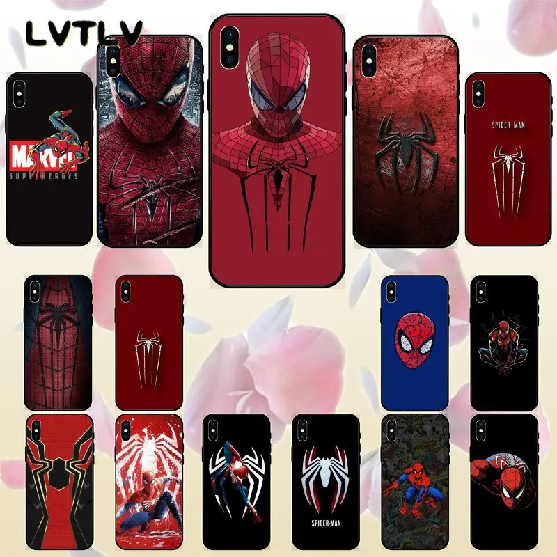 LVTLV Cool Spider man Marvel Novelty Fundas Phone Case Cover for iPhone 11 pro XS MAX 8 7 6 6S Plus X 5 5S SE XR case |