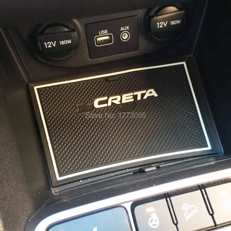 Для 2015 2018 2019 2020 Hyundai Creta слот для ворот Коврик Нескользящие чашки коврики