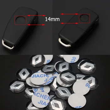 

5pcs 14mm Car Logo Key Fob Emblem air conditioner outlet Badge Sticker for Renault Megane 2 3 Duster Logan Clio Laguna 2 Captur