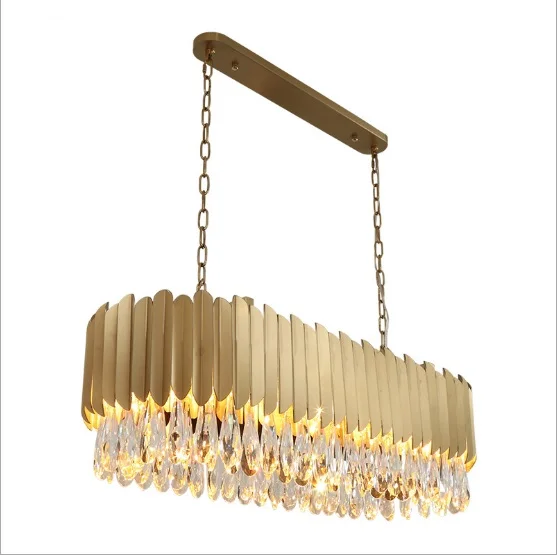 Postmodern crystal chandelier light luxury creative Nordic personality simple living room bedroom restaurant high-grade stainles - Цвет корпуса: gold