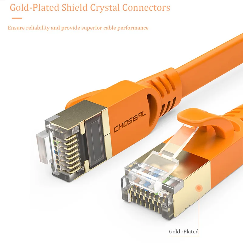 Кабель CHOSEAL RJ45 плоский Cat7 Ethernet сетевой Lan кабель RJ 45 Патч корд для компьютерного