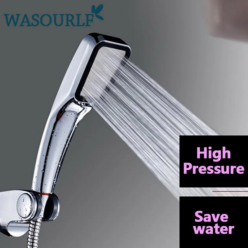WASOURLF Oxygenics водосберегающая насадка для душа повышающая давление Круглый ручной душ для ванной комнаты ABS пластик хромированный