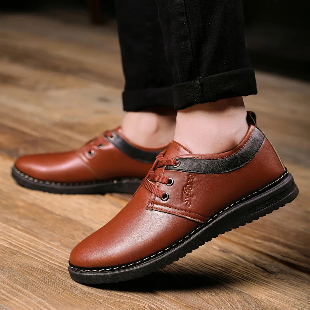 Кожаная обувь Мужские модельные туфли-оксфорды с острым носком в деловом стиле для мужчин; дизайнерская роскошная мужская деловая Обувь На Шнуровке;#3