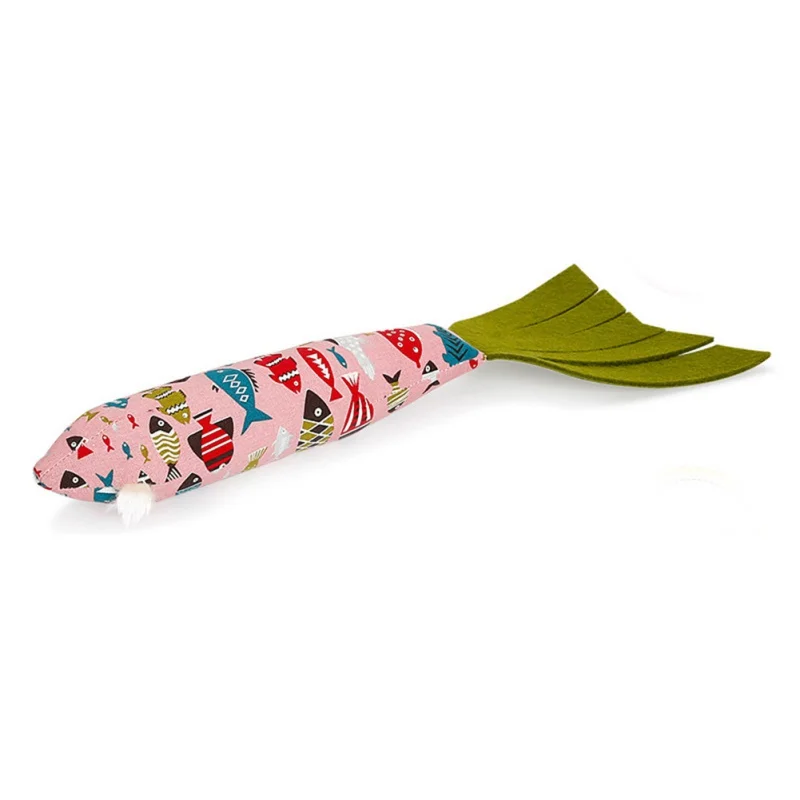 Котенок питомец игрушечная Рыба Форма кошачья мята игрушка котята большая подушка-рыба необычная имитация рыба интерактивный Прорезыватель игрушка для домашних животных - Цвет: Розовый