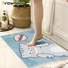 Anti-slip Bathroom Mat Cartoon Cat Pattern Shower Room Pad Entrance Door Mat Bathtub Side Floor Rug 2 Sizes Home Decoration