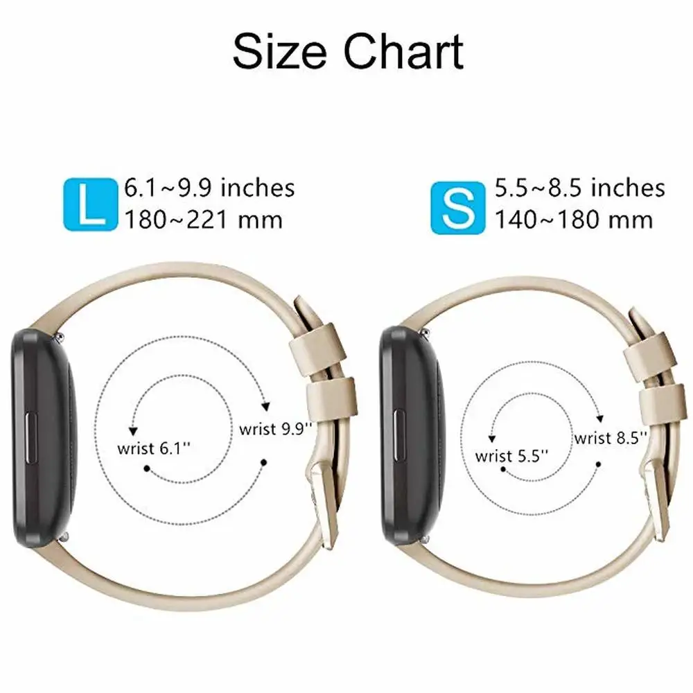 Soft Silicone Sport Bracelet for Fitbit Versa - Waterproof Wrist Strap