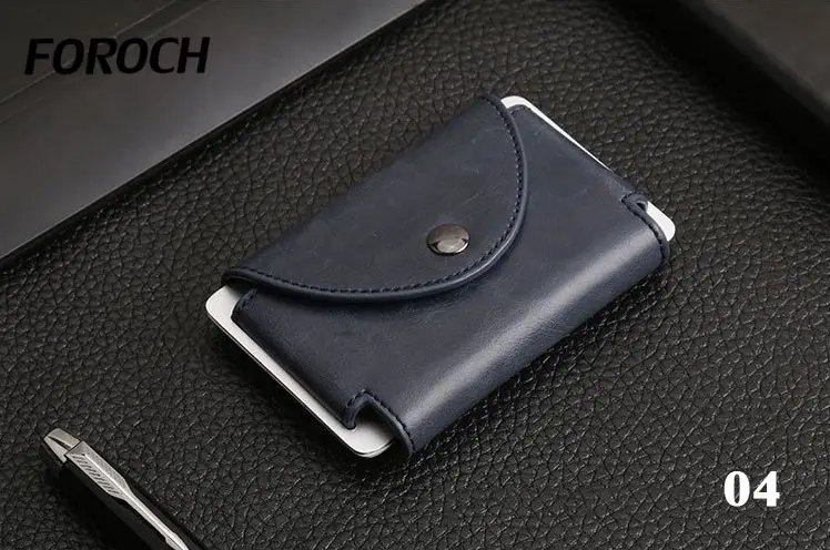 Натуральная кожа кредитный держатель для карт держатель для Карт RFID винтажный кошелек из коровьей кожи Противоугонный блокирующий кошелек держатель для пропуска 683 - Цвет: A4