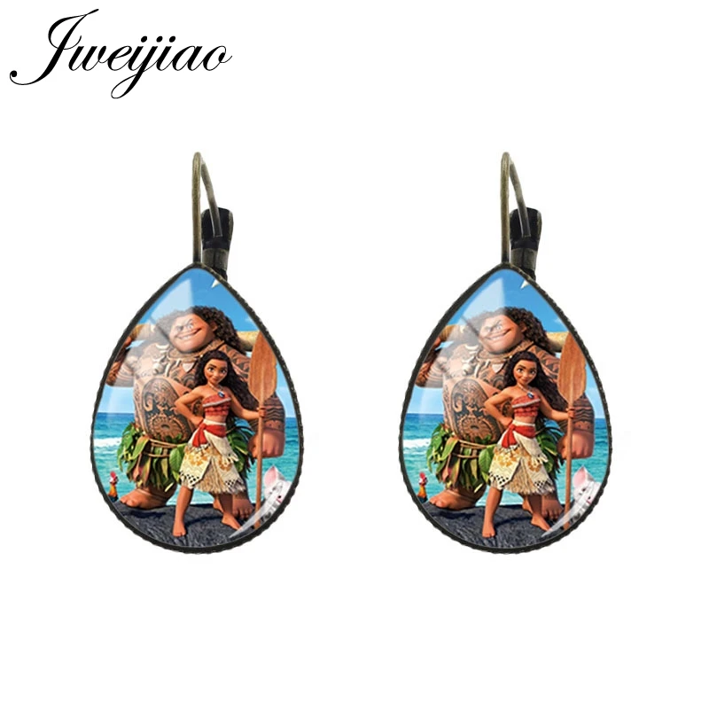 CT01 12 JWEIJIAO Cartoon Princess Adventure Earrings Tear water-drop Ear Clip Earrings Glass photo children jewelry girls gift CT01 - Окраска металла: CT01 12