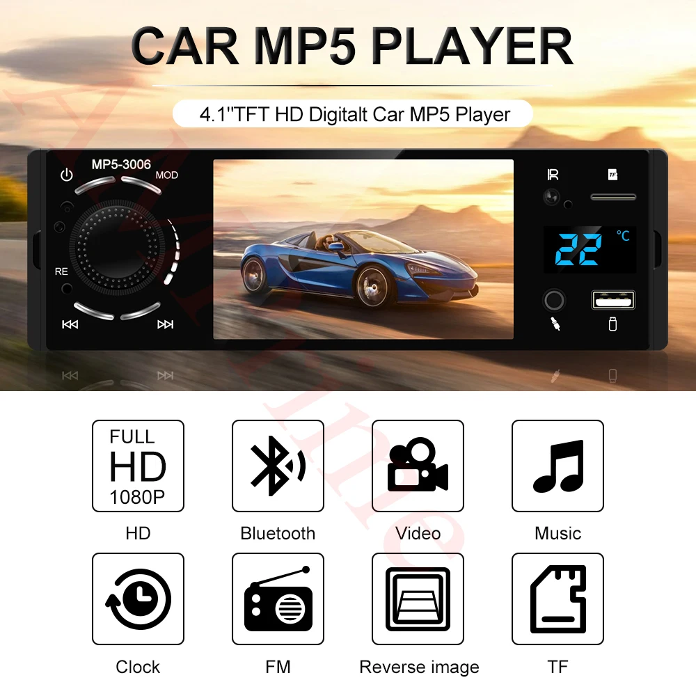 sconto Auto retrovisore usb bluetooth 4.1 Autoradio radio Stop118 1din AMPrime Android della "touch del audio mirrorlink macchina Ultimo aux lettore stereo fotografica screen 2 sconto Auto retrovisore usb 2