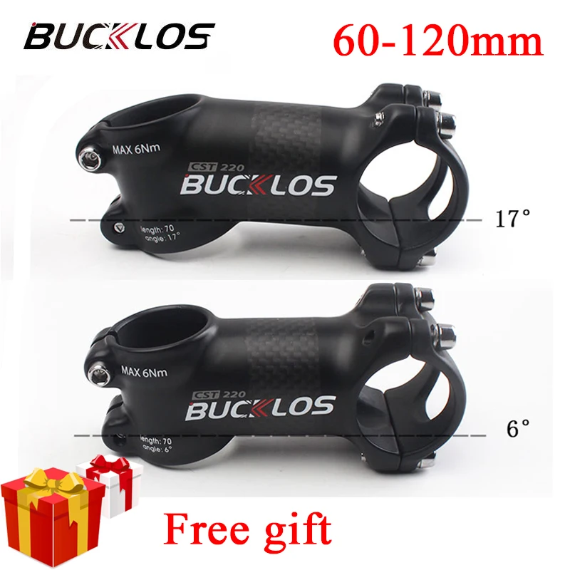 BUCKLOS 6 degree bike stem carbon 17 Degree Road bicycle stem 31.8mm