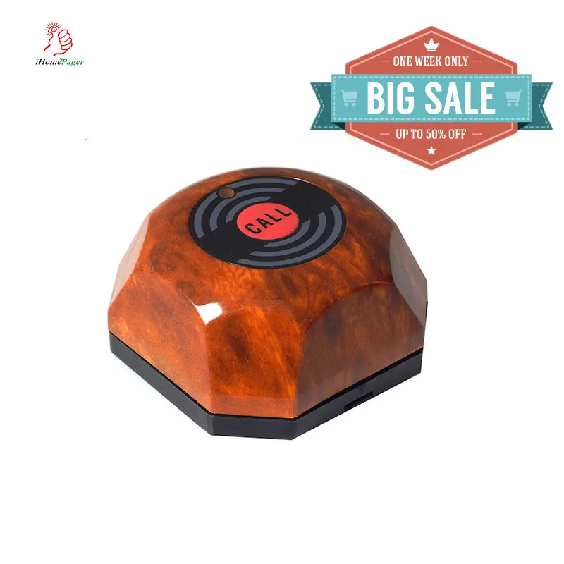 

Pager Service Call Button Waiter Calling System Wireless Restaurant Call Button Customer Call Catering Wood Cafe Shop 433.92HZ