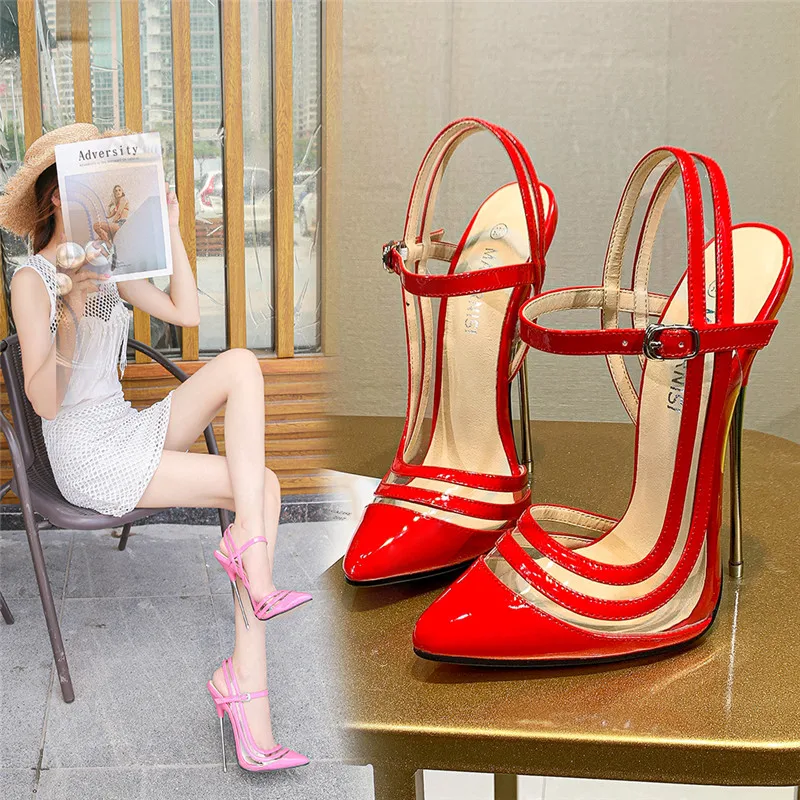 BBZAI/новые туфли высокого качества с узором женские туфли-лодочки на тонком каблуке 16 см с острым носком туфли больших размеров США 4-12 13