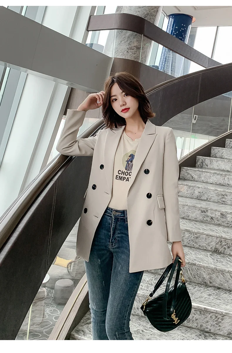 8882 Photo Shoot Autumn And Winter New Style Korean-style Small Suit Mid-length Loose-Fit Elegant Fashion Coat Women's