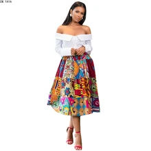 CM. YAYA Новинка Осень Зима Инди Национальный Принт Стиль сексуальная высокая талия юбка с принтом сексуальная до середины икры плиссированная юбка элегантная CM3134