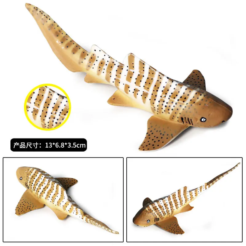 Children Model Marine Organism Model Zebra Sharks Seabed Animal World Shark Solid Static Plastic Toys