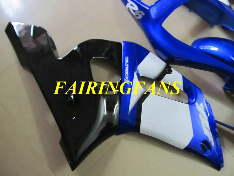 Мотоцикл обтекателя тела для YAMAHA YZFR6 98 99 00 01 02 YZF R6 YZF600 1998 2000 2002 синие белые обтекатели комплект+ подарки YH24