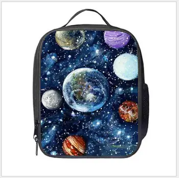 

Universe Space Star Prints Insulated Lunch Bags For Kids School Thermal Cooler Bag Men Food Messenger Lunch Box