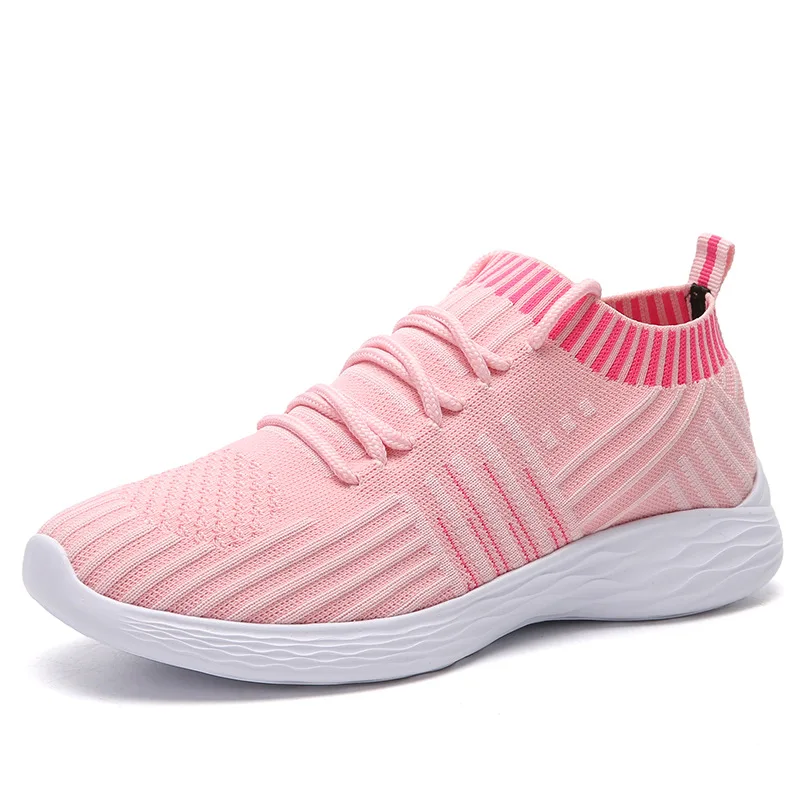 

Children with large shoes Autumn 2020 Women's high elastic flying knitting shoes Light casual running Sports shoes woman