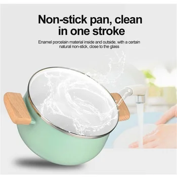 

Porcelain Enameled Milk Pot Cooking Non-stick Color Soup Pot with Cover Induction Cooker Gas Stove Applicable Cookware Milk pan