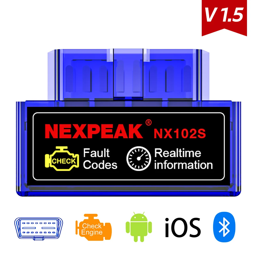 Автомобильный диагностический сканер NX102S ELM327 1 5 в OBD2 Bluetooth для Android/IOS/iPhone ELM 327 OBD 2 |
