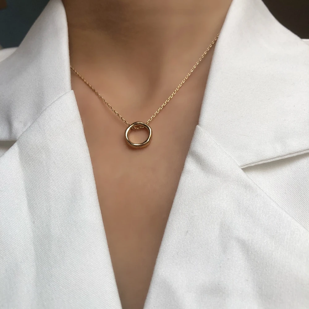 Contracted Fashion Irregular Geometry Necklace Women Collarbone Neck Necklace Chain