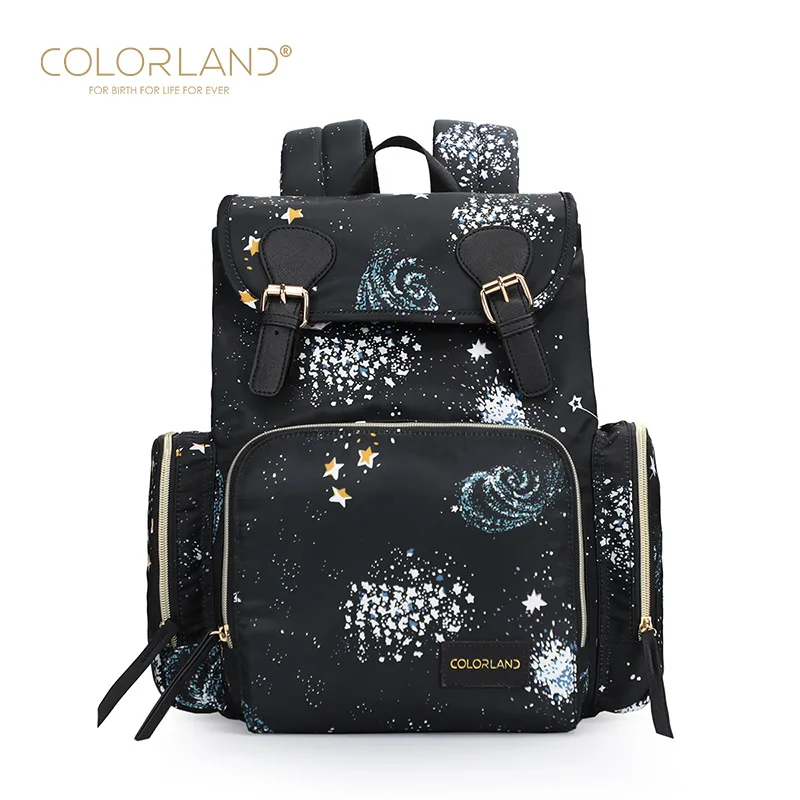 Bright Star COLORLAND Детская сумка для подгузников рюкзак для мам Сумка для беременных большая сумка для подгузников дорожная сумка для мам органайзер для ухода за ребенком - Цвет: Bright Star