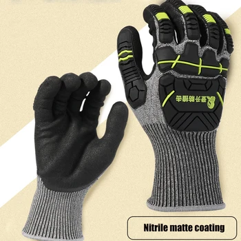 

1 Pair Cut Resistant Gloves Anti Impact Vibration TPR Safety Anti Cut Work Gloves Impact-resistant gloves