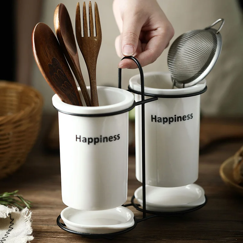

Porcelain chopstick tube tableware drainage shelf kitchen